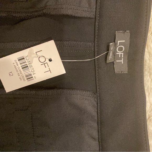 LOFT buttons packets folded hem slime black pants size 12 - Picture 7 of 10